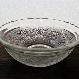 Vintage Clear Glass Anchor Hocking Sandwich Serving / Mixing Glass Bowl